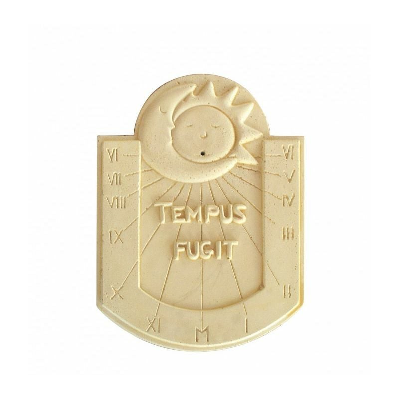 QEM - Cadran solaire motif Tempus Fugit pierre naturelle 26cmx37cm
