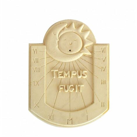 Cadran solaire motif Tempus Fugit pierre naturelle 26cmx37cm