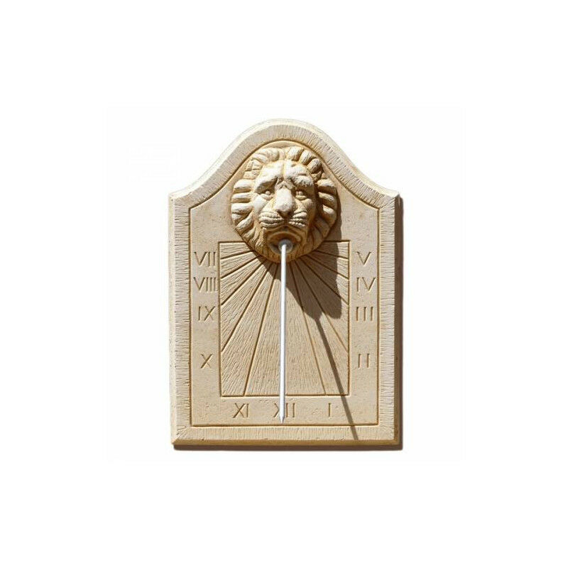 Outils Et Nature - Cadran solaire vertical en pierre - motif Lion