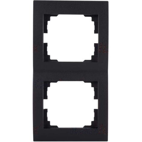 Cadre 2 postes - ABS mat noir - 152x81mm - Compatible LOGI