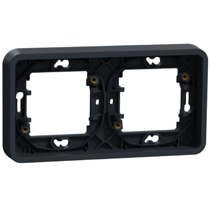 Cadre encastré mureva styl schneider 2 postes - horizontal - gris MUR34101