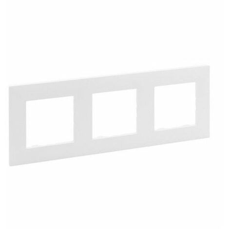 Cadre 3 éléments blanc mat Niloé Step – Plaque Legrand – Finition mate – Installation facile – 864173