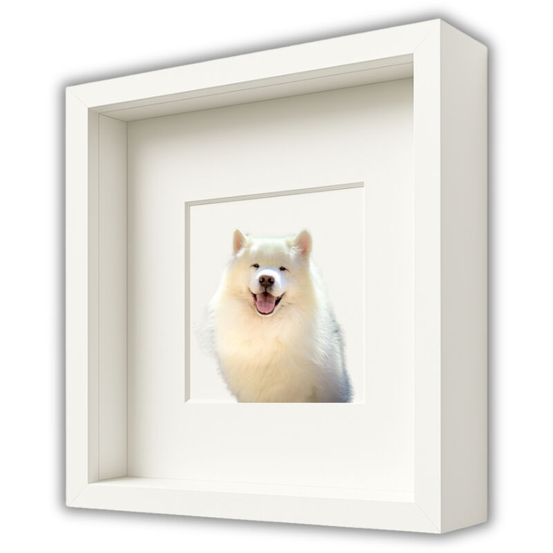 Cadre 3D profond 24,5 x 24,5 cm pour créations artisanales en mousse ou photos, blanc
