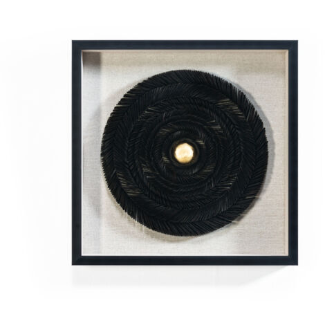 Cadre 60x7x60 Bois/Papier Noir