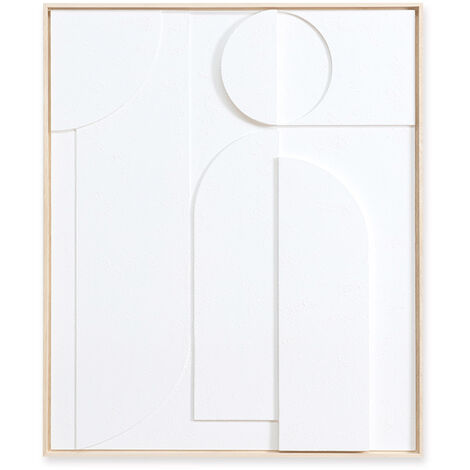 Cadre 77x92 Wabi Home couleur blanche et texture de cadre en bois similaire au grain design unique