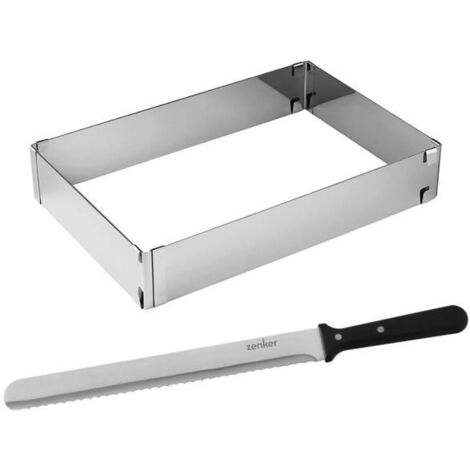 Cadre à gâteau rectangulaire réglable et couteau à pâtisserie - ZENKER - Smart Pastry - 30 cm