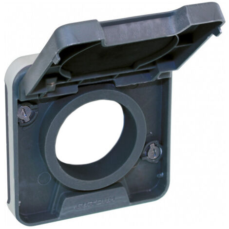 Cadre adaptateur avec couvercle pour prises gamme COMETE - Montage encastré - IP55 - OXXO Couleur Gris