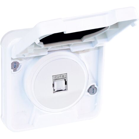 Cadre adaptateur avec couvercle pour prises gamme COMETE - Montage sallie - IP55 - OXXO Blanc