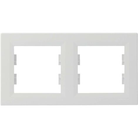 Cadre Asfora blanc (RAL 9003) – EPH5800221D – ABS – 2 compartiments – Montage encastré – IP20 pour salons et espaces modernes – Sirius - R045372