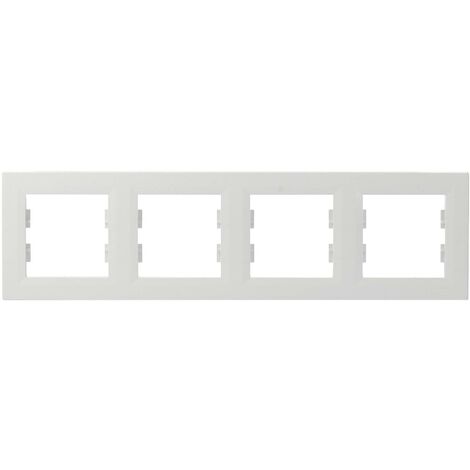 Cadre Asfora blanc (RAL 9003) EPH5800421D – 4 compartiments pour installation horizontale – Matériau ABS – Indice de protection IP20 – Sista - R041602