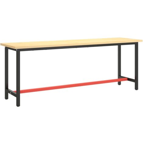 Cadre banc de travail Noir mat et rouge mat 210x50x79 cm Métal CFW29049