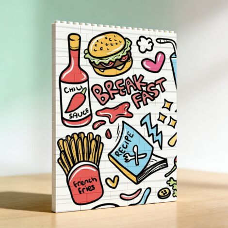 Cadre cadeau anniversaire en blocs, cadeau pour la Saint‑Valentin et anniversaire