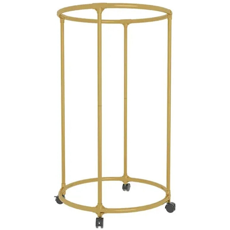 Cadre Circulaire Ronde Avec Roues à 360 ° Soutien En Rotation Pour Le Magasin De Vêtements Or