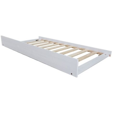 Cadre coulissant bas pour lit gigogne ou lit superposé coloris Blanc clair - Longueur 189 x Largeur 96 x Hauteur 22 cm