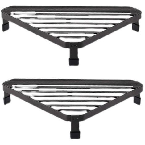 Cadre d'angle pour fournaise, étagère triangulaire en fer forgé, noir