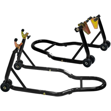 Cadre d'appât pour moto de 200 kg, dispositif d'amarrage avec membrures avant et arrière (K et U), compatible avec la plupart des marques de motos - Noir