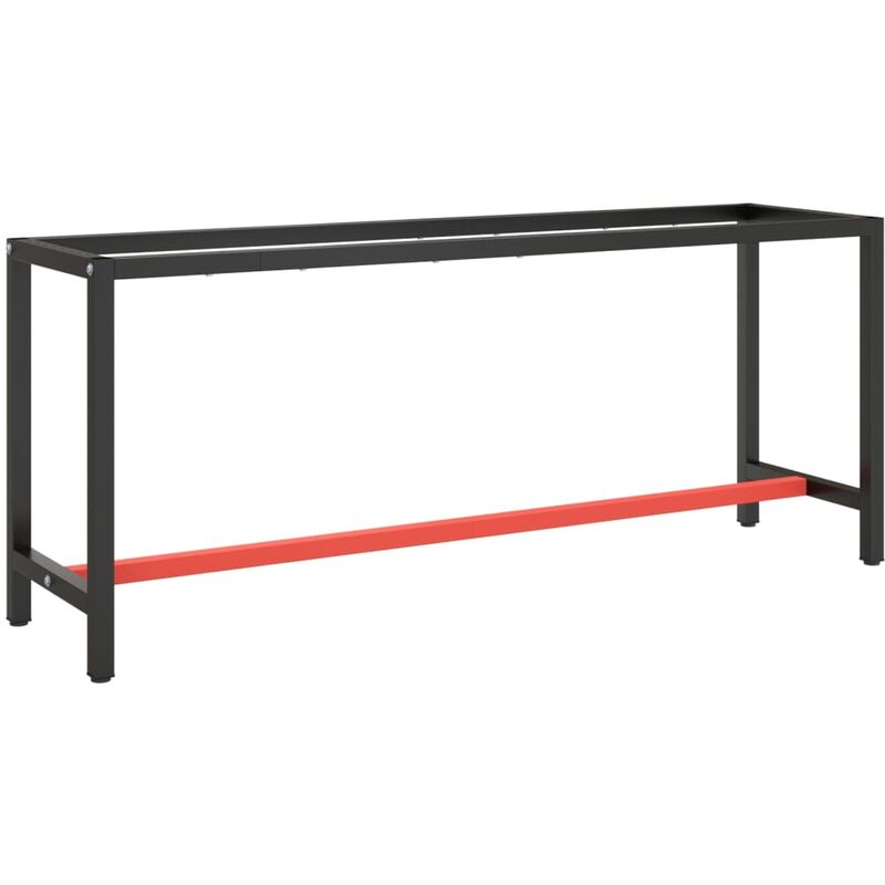 Vidaxl - Cadre de banc de travail Noir et rouge mat 190x50x79 cm M�tal