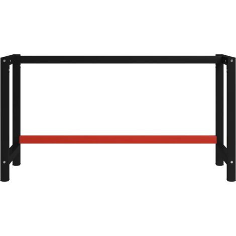 Cadre de banc de travail Métal 150x57x79 cm Noir et rouge CFW74632