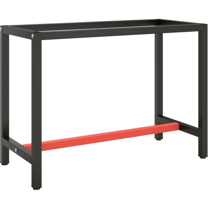 Vidaxl - Cadre de banc de travail Noir et rouge mat 110x50x79 cm Métal