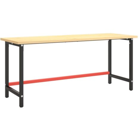 Cadre de banc de travail Noir et rouge mat 180x57x79 cm Métal CFW52397