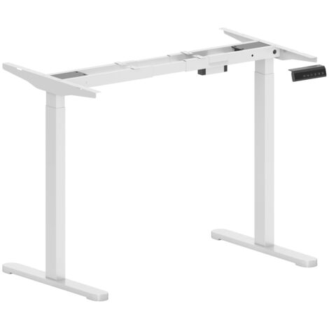 Cadre de bureau électrique hauteur réglable 2 moteurs 3 pieds mémoire contrôle silencieux blanc anti-collision.