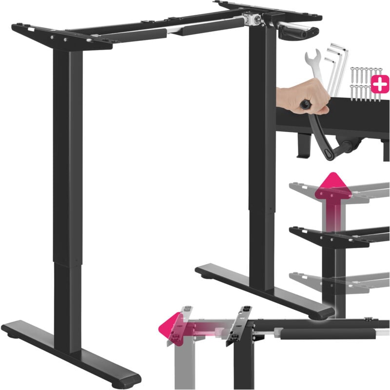 Tectake - Cadre de bureau réglable en hauteur en continu avec manivelle