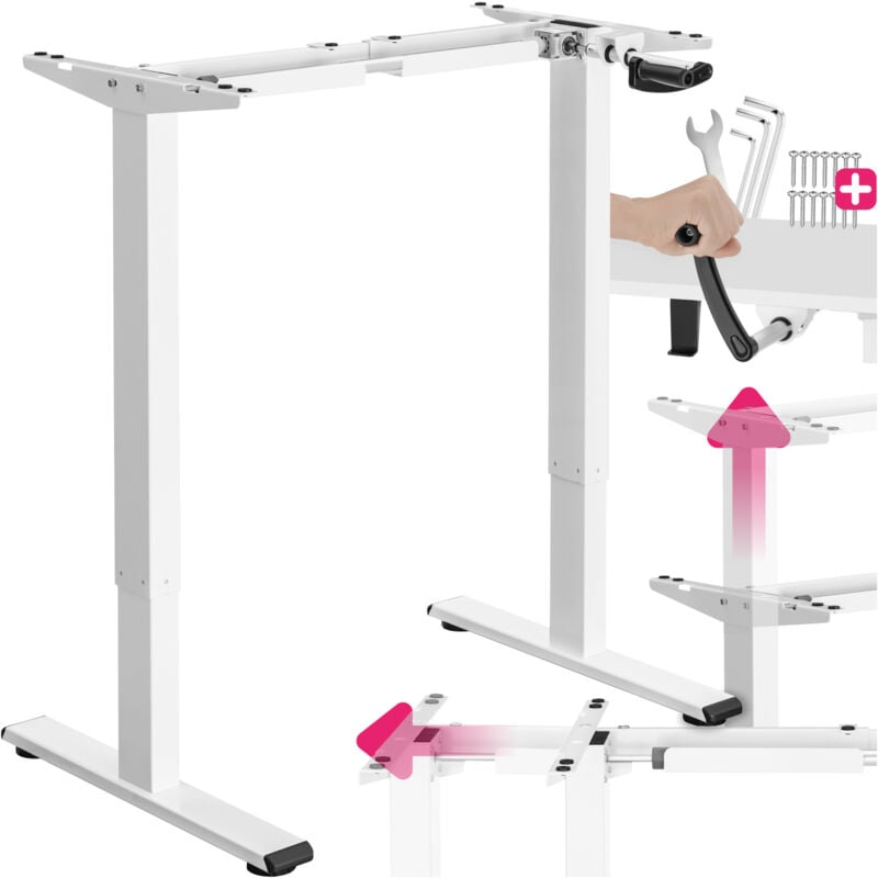 Tectake - Cadre de bureau réglable en hauteur en continu avec manivelle