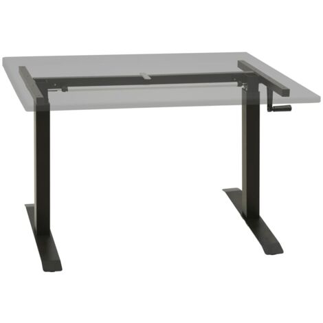 Cadre de bureau  Pied de table Pied De Meuble en hauteur réglable avec manivelle manuel Noir 97242