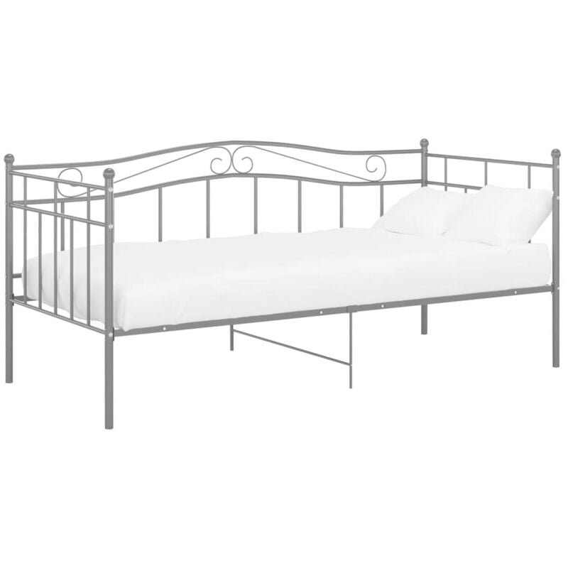 Cadre de canapé-lit gris métal 90x200 cm - Vidaxl