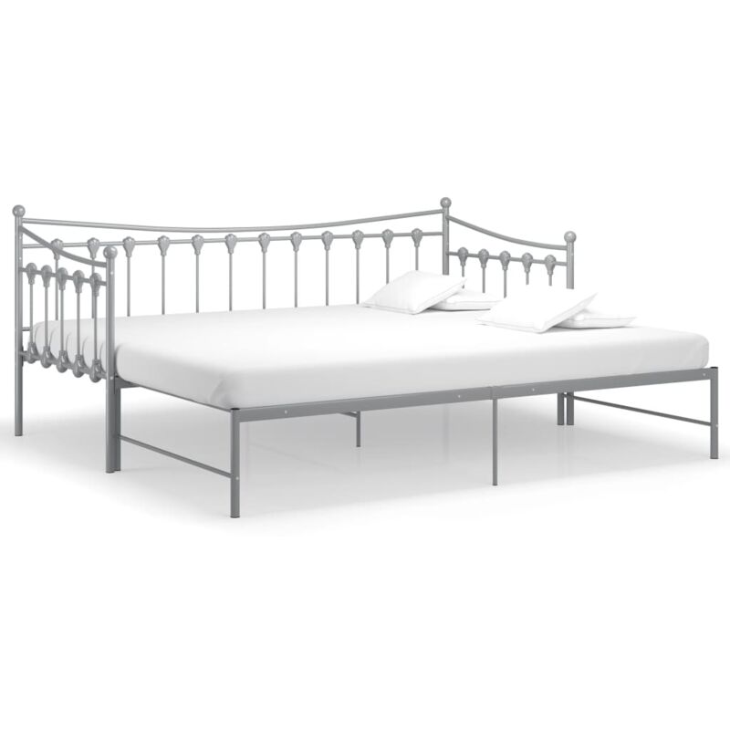 Vidaxl - Cadre de canapé-lit extensible Métal 90x200 cm Gris