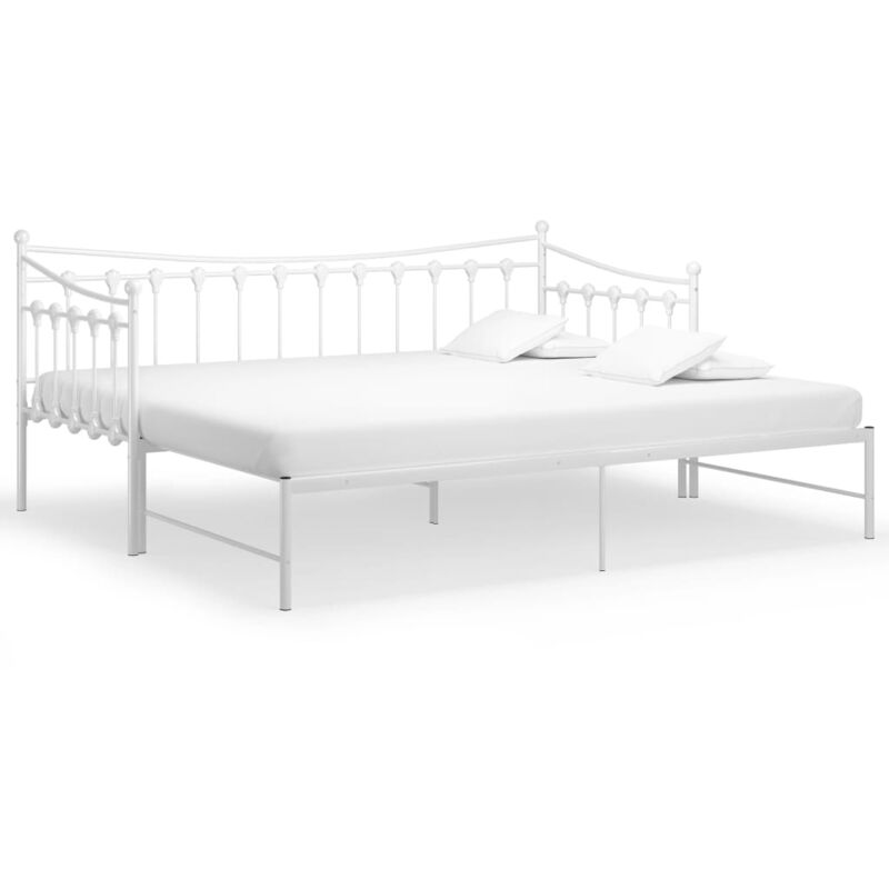 Vidaxl - Cadre de canapé-lit extensible Blanc Métal 90x200 cm