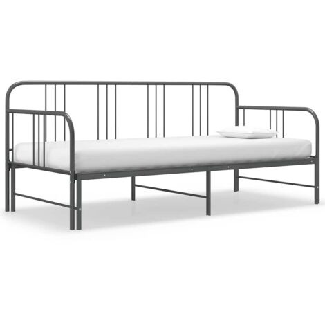 Cadre de canapé-lit extensible - Cadre De Lit Moderne: Simple - Lit Simple - Gris Métal 90x200 cm Chic-533579