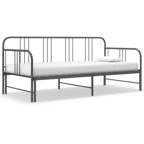 Cadre de canapé-lit extensible  Lit adulte Contemporain Gris Métal 90x200 cm 10158