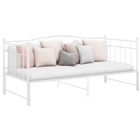 Cadre de canapé-lit extensible sans matelas-Sofa-lit blanc 90x200 cm