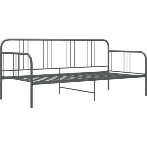 Cadre de canapé-lit, Lit adulte pour 1 personnes, Structure de lit, Assemblage Facile, Gris Métal 90x200 cm OIB9969E