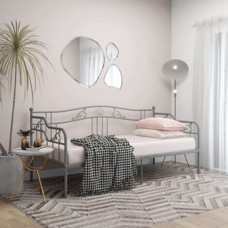 Cadre de canapé-lit Lit simple pour adulte - Gris Métal 90x200 cm BV182323 - BonneVie