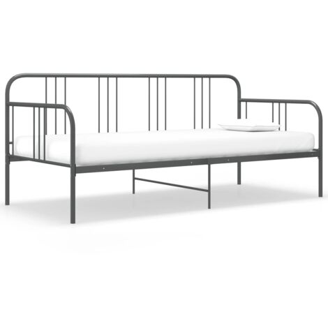 Cadre de canapé-lit Lit simple pour adulte - Gris Métal 90x200 cm BV862506 - BonneVie