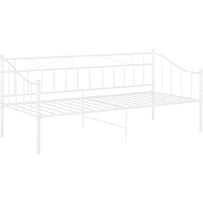 Vidaxl - Cadre de canapé-lit sans matelas blanc métal 90x200 cm