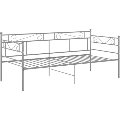 Cadre de canapé-lit sans matelas gris métal 90x200 cm vidaXL