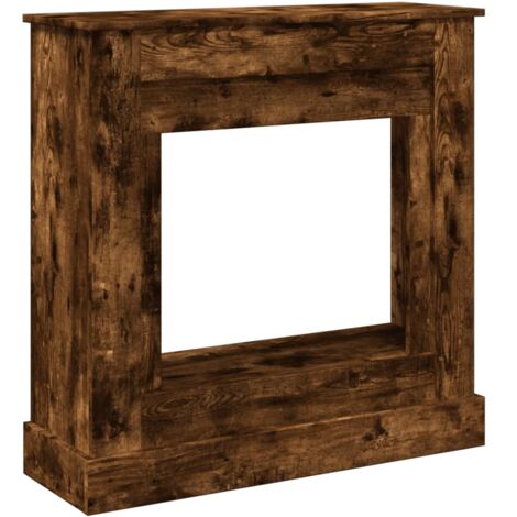 Cadre de cheminée chêne fumé 90x30x90 cm bois d'ingénierie CFW46696