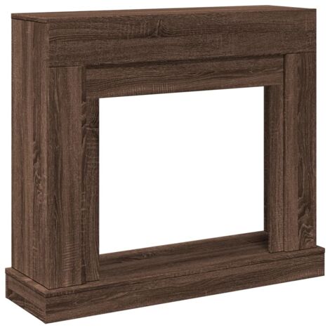 Cadre de cheminée chêne marron 100x30x87,5 cm bois d'ingénierie CFW32426