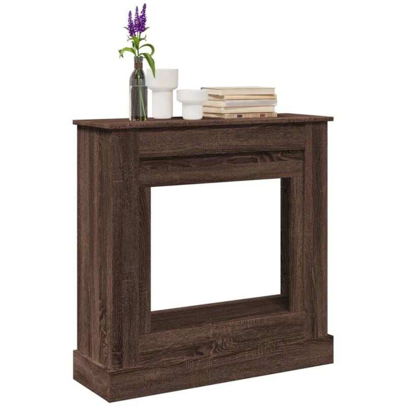Cadre de cheminée chêne marron 90x30x90 cm bois d'ingénierie - Vidaxl