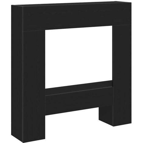 Cadre de cheminée chêne noir 81x18x82 cm bois d'ingénierie CFW74308