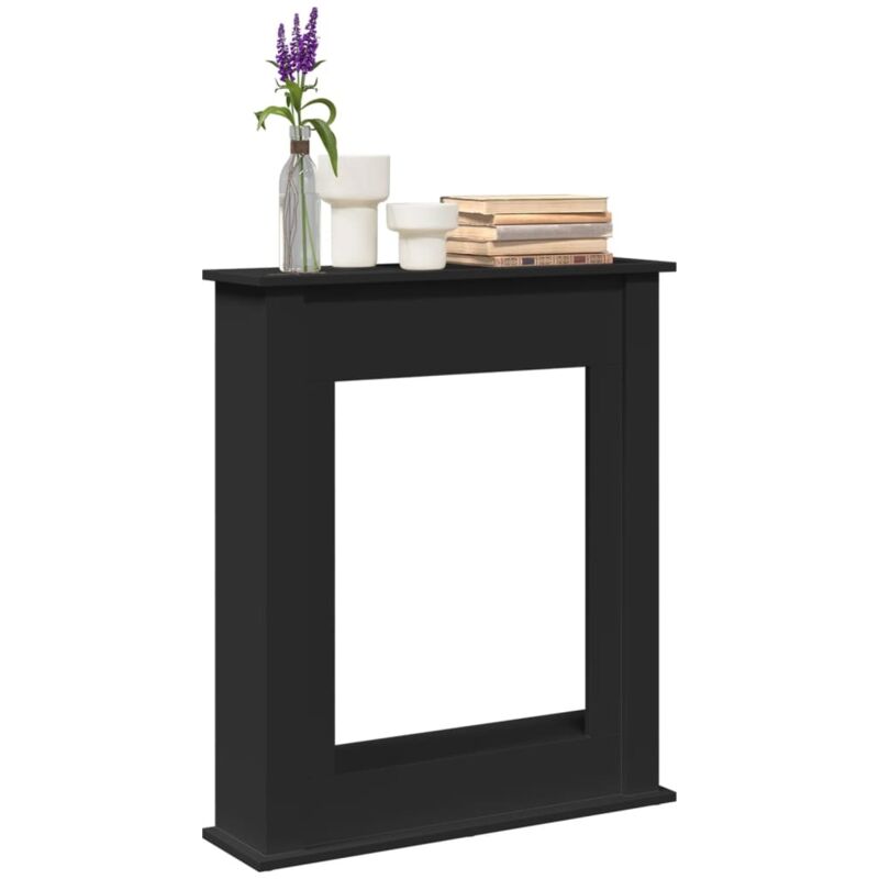 Vidaxl - Cadre de cheminée noir 75x20x87,5 cm bois d'ingénierie
