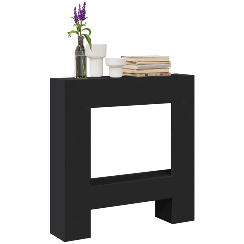 Vidaxl - Cadre de cheminée noir 81x18x82 cm bois d'ingénierie