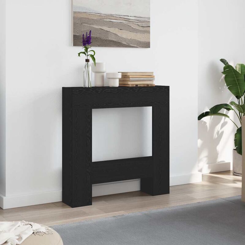 Vidaxl - Cadre de cheminée chêne noir 81x18x82 cm bois d'ingénierie