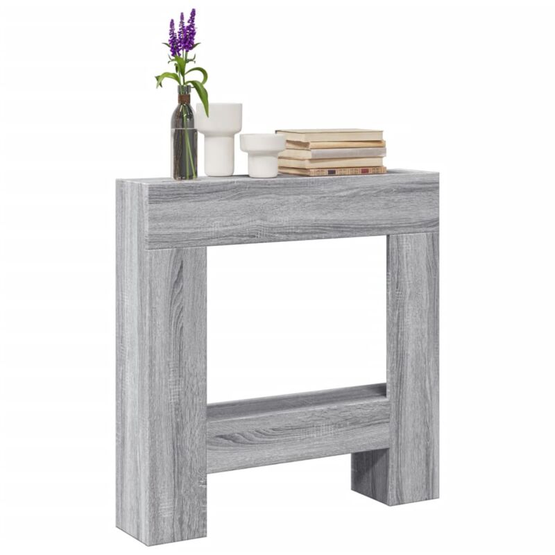 vidaXL Cadre de cheminée sonoma gris 81x18x82 cm bois d'ingénierie