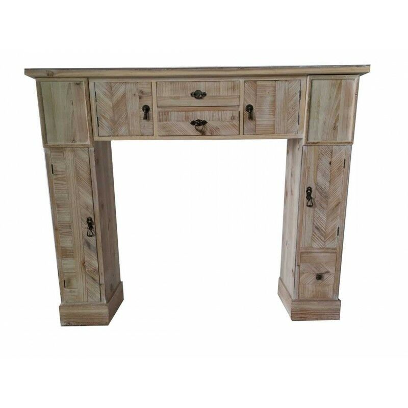 Gicos - Cadre de fausse cheminée avec tiroirs et compartiments 120x23x100 cm