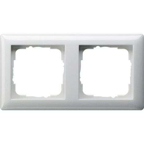 Cadre de finition 2 postes System 55 blanc pur brillant