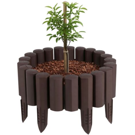 Cadre de jardin, palissade de jardin 2,2 m marron, lot de 8